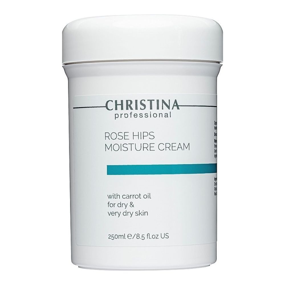 Christina Rose Hips Moisture Cream with Carrot Oil, Зволожуючий крем з олією шипшини та моркви для сухої шкіри, 250мл