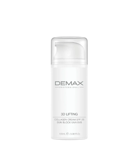3D-lifting collagen cream SPF-25 sun block UVA/UVB - 3D-ліфтинг колагеновий крем санблок SPF 25 Demax, 100 мл,  Demax