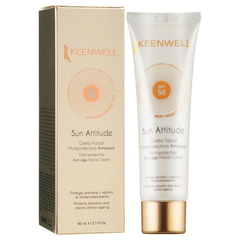 Мультизахисний антивіковий крем для обличчя SPF50 Keenwell Sun Attitude Multi-Protective Anti-Age Facial Cream SPF 50, 60ml