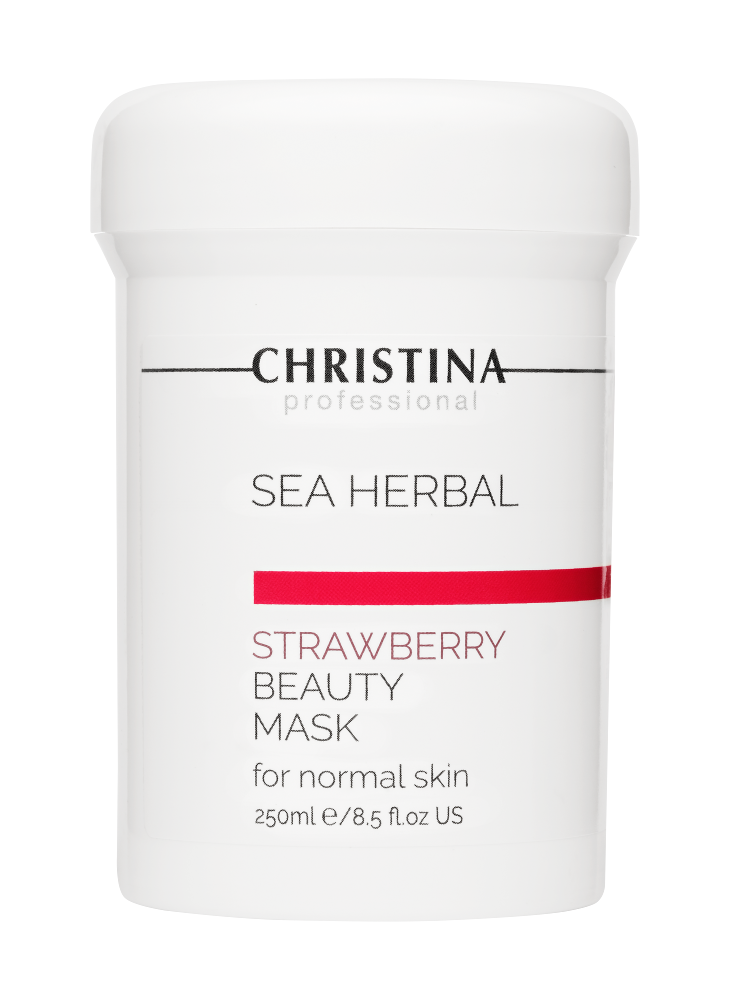 Christina Sea Herbal Beauty Mask Strawberry, Полунична маска краси для нормальної шкіри, 250мл