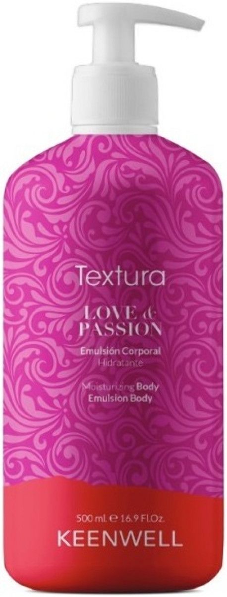 Зволожуюче молочко для тіла з олією мигдалю та каріте Keenwell Textura Love and Passion Moisturizing Body Emulsion, 500 ml